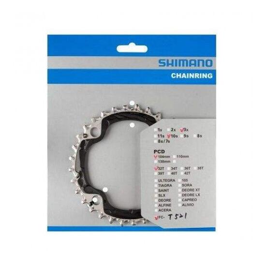 Foaie angrenaj SHIMANO Deore FC-T521 3x10V 32T / PCD 104 mm