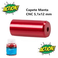 Capete Manta CNC 5,1x12mm M-WAVE Aluminiu Rosu Anodizat