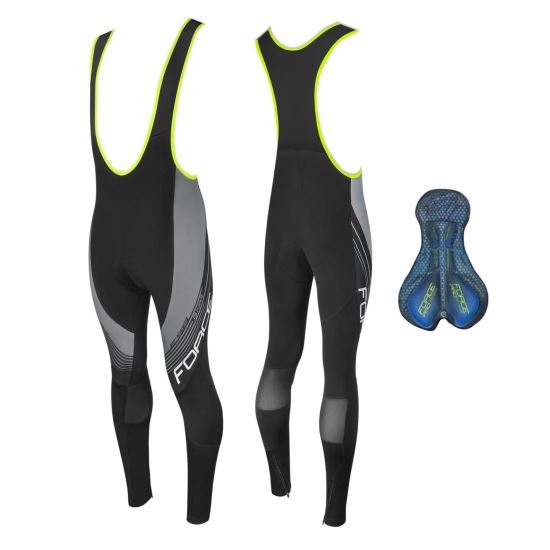 Pantaloni Force F58 cu bretele si bazon Negru-Gri 