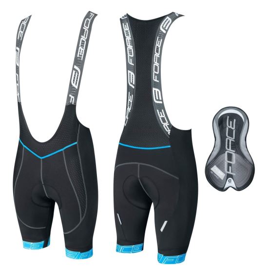 Pantaloni scurti cu bazon si bretele Force F FAME Negru/Albastru 