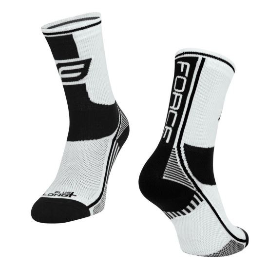 Sosete Force Long Plus alb/negru 