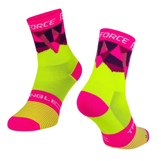 Sosete Force Triangle fluo/roz S-M