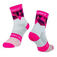 Sosete Force Triangle alb/roz S-M