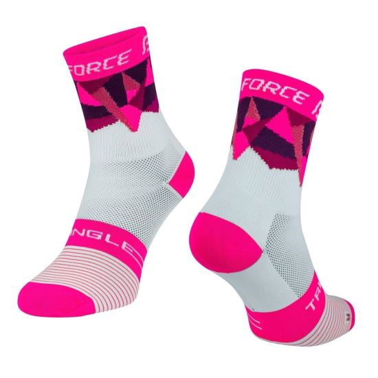 Sosete Force Triangle alb/roz S-M