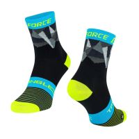 Sosete Force Triangle negru/fluo/albastru 
