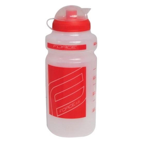 Bidon Force F 0.5l transparent/rosu