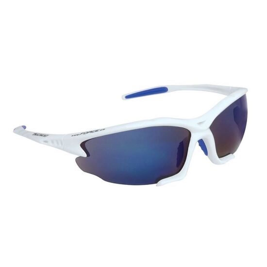 Ochelari sport Force Light albi lentila albastru laser