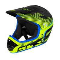 Casca Force Tiger downhill negru/fluo/albastru 