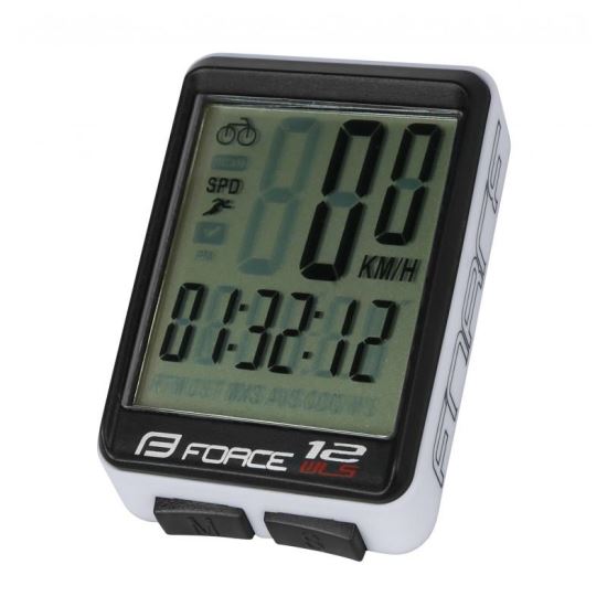 Ciclocomputer Force 12F fara fir negru/alb