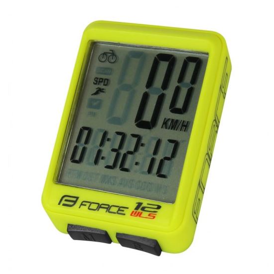 Ciclocomputer Force 12F fara fir galben fluo