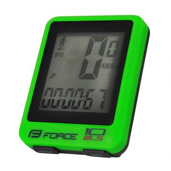Ciclocomputer Force WLS 10F fara fir verde fluo
