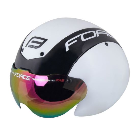Casca Force Globe Timetrial alb/negru L-XL