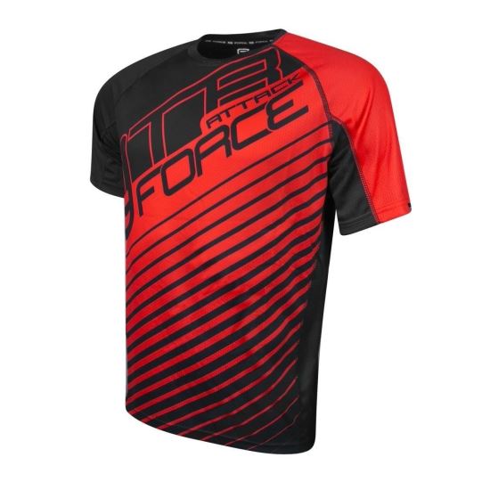 Tricou Force MTB Attack negru/rosu 