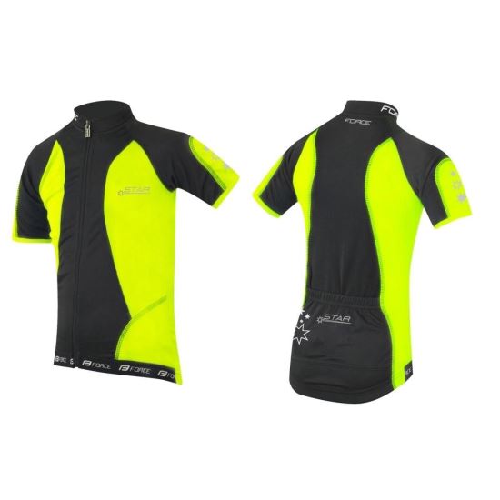 Tricou ciclism Force Kid Star  fluo