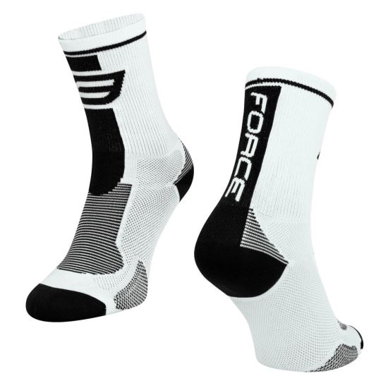 Sosete Force Long alb/negru 