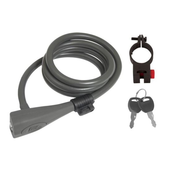 Lacat Force spiralat silicon 120 cm/10 mm gri