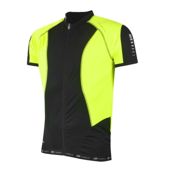 Tricou ciclism Force T12 negru/fluo 
