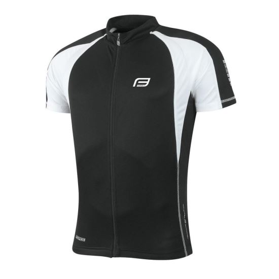 Tricou ciclism Force T10 negru/alb 