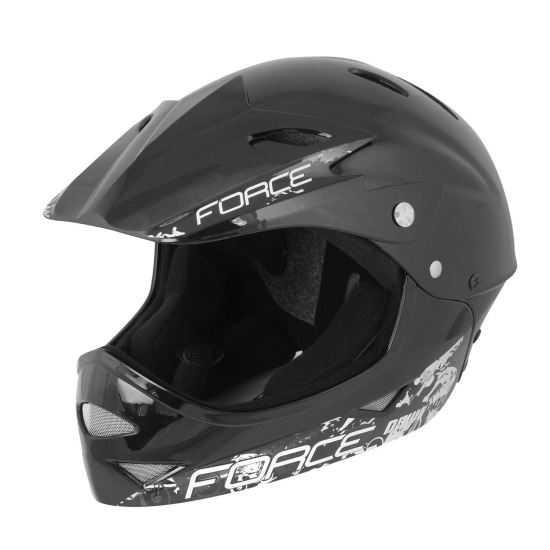 Casca Force Downhill Junior negru lucios S-M