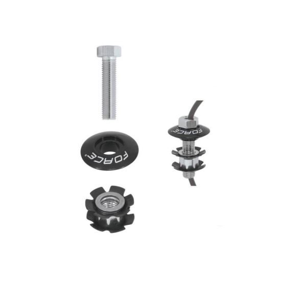 Capac si floare Force BMX cu gaura conducta 1.1/8 negre