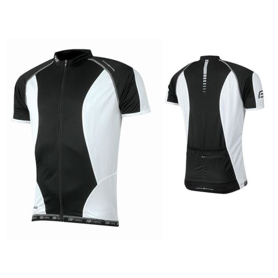 Tricou ciclism Force T12 negru/alb 