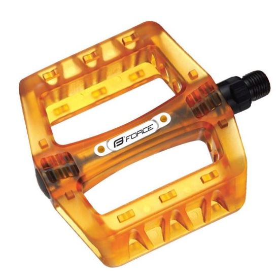 Pedale BMX Force plastic transparent portocaliu