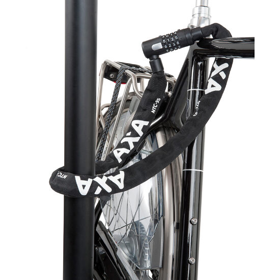 Incuietoare lant AXA Newton 95 95cm/5,5mm negru cu cifru