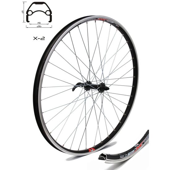 Roata CROSSER X2 36H 26" Fata QR Disc capsata Negru