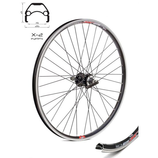 Roata spate CROSSER X2 36H 26'' Filet, QR - Frana disc (6 suruburi) cu butuc R-D242 - capsata