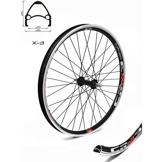 Roata CROSSER X3 36H 24" Spate QR Rosu