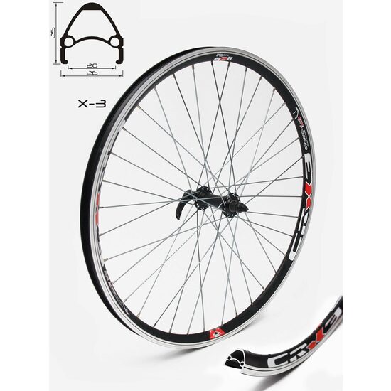 Roata fata CROSSER X3 36H 26'' QR - Frana V-brake cu butuc JoyTech