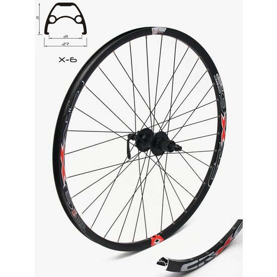 ROATA SPATE CROSSER X6 32H 27.5" CASETA, QR - FRANA DISC (6 SURUBURI) CU BUTUC SHIMANO M475 - CAPSATA