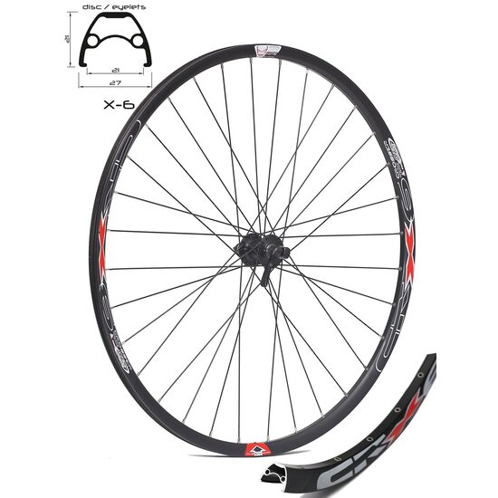 Roata CROSSER X6 32H 28" Fata QR Disc Center Lock butuc SHIMANO TX505 Negru