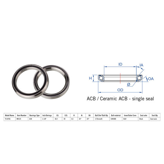 Rulment cuvete FSA TH-870G ACB 45x45 1"1/8 dualS MR123