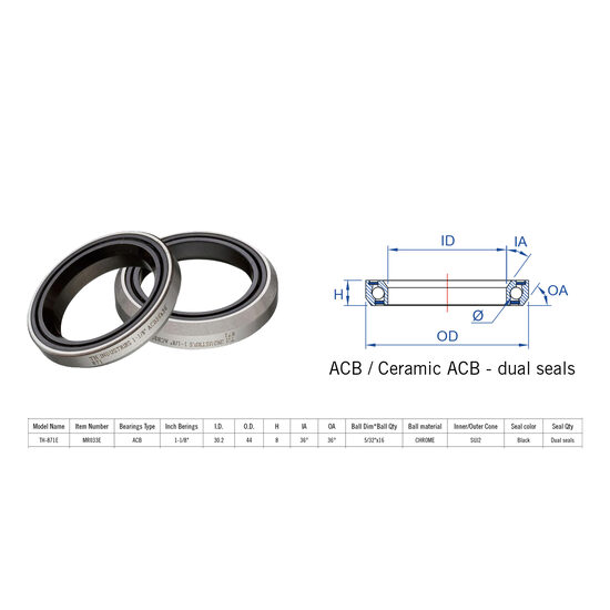 Rulment cuvete FSA TH-871 ACB 36x36 1"1/8 dualS MR033E