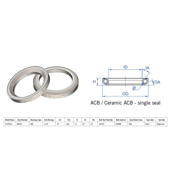 Rulment cuvete FSA TH-970/DJ ACB 45x45 1"1/4 singleS MR100