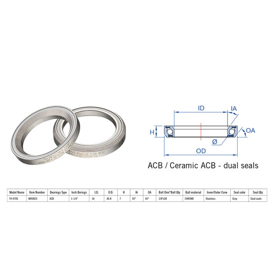 Rulment cuvete FSA TH-970S ACB 45x45 1"1/4 dualS MR082S