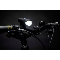 Far + stop AXA Greenline 15 lux USB 1 led negru