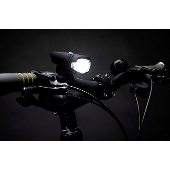 Far + stop AXA Greenline 15 lux USB 1 led negru