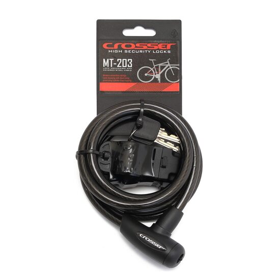 Incuietoare cablu CROSSER MT 203 - Cheie - 10mm*1800mm Negru