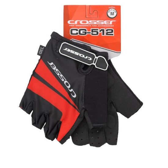 Manusi CROSSER RS-512 fara degete - negru/rosu - M
