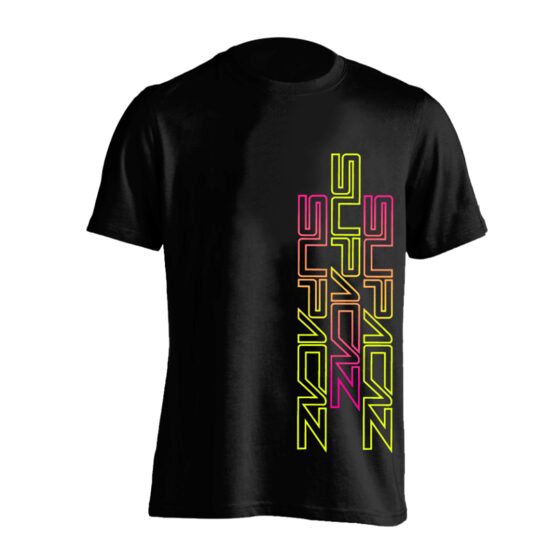 Tricou SUPACAZ - Str8 Up - roz neon / galben neon-L