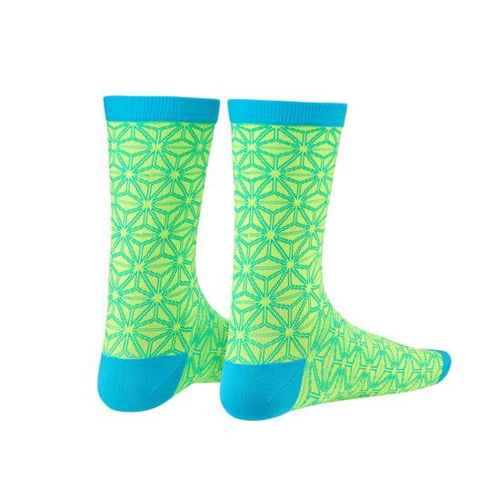 Sosete SUPACAZ Asanoha - galben neon / albastru neon 