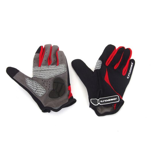 Manusi CROSSER CG-457 cu degete - negru/rosu