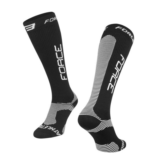 Sosete Force Athletic PRO Compress Negru/Alb 