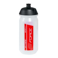 Bidon Force Stripe 0.5l transparent/rosu