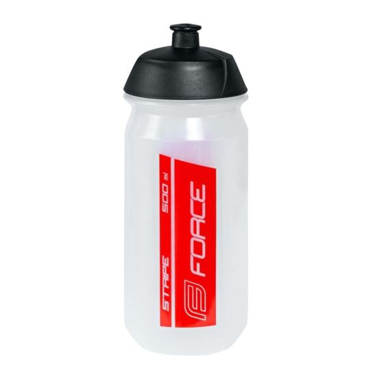 Bidon Force Stripe 0.5l transparent/rosu