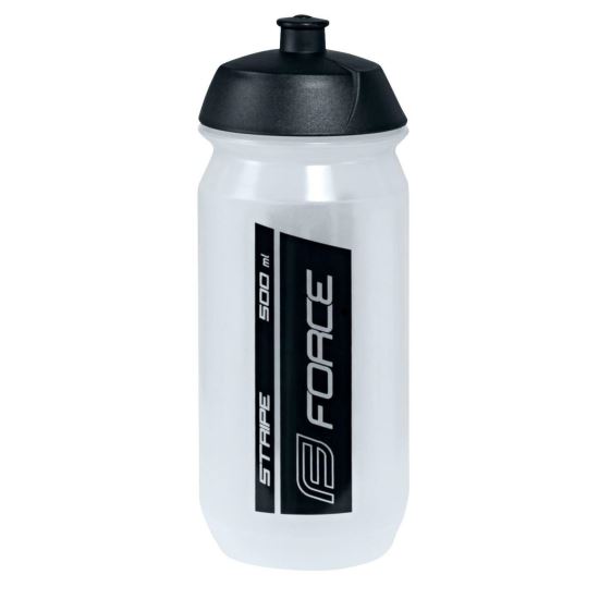 Bidon Force Stripe 0.5l transparent/negru
