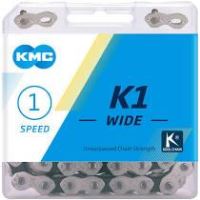 Lant BMX KMC K1 Wide, antidrop, 110zale, 1/2"X1/8", argintiu, 451gr, 98124