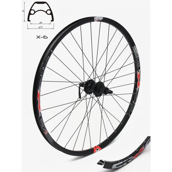 Roata spate 27.5 janta Crosser X6 alba, butuc Shimano M475, disc